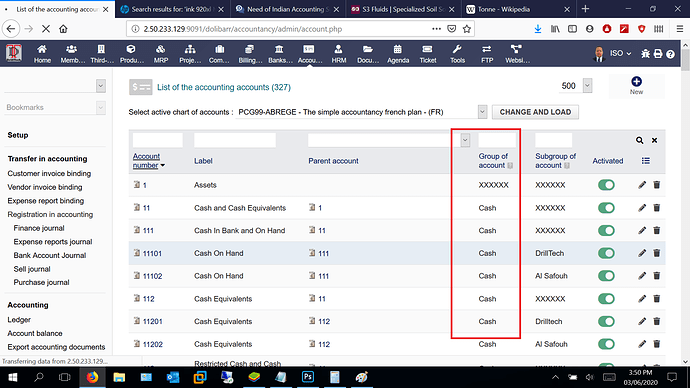 chart of Accounts - Group of Account