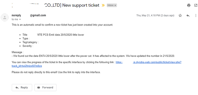 ticket email notification