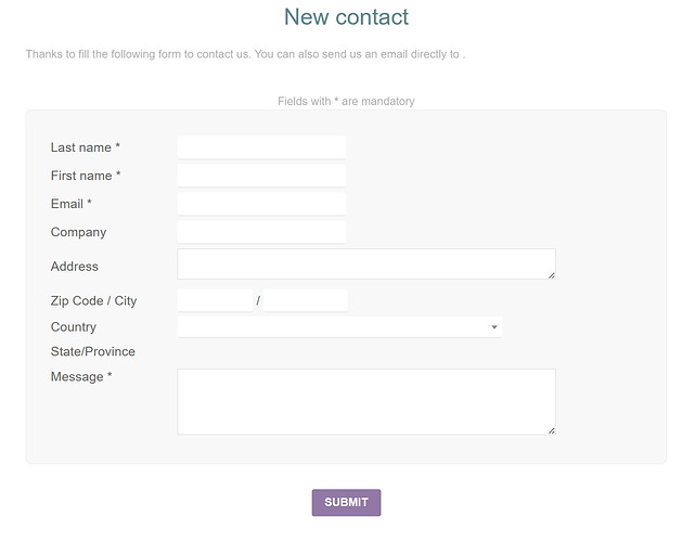 new contact via Project portal