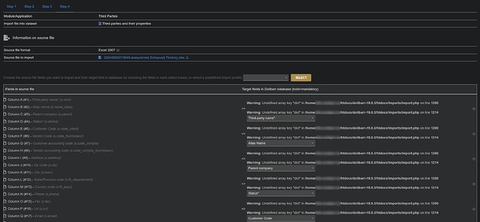 Screenshot of New Import