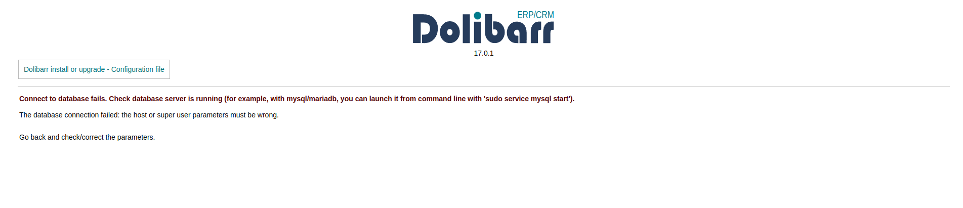 Dolibarr error